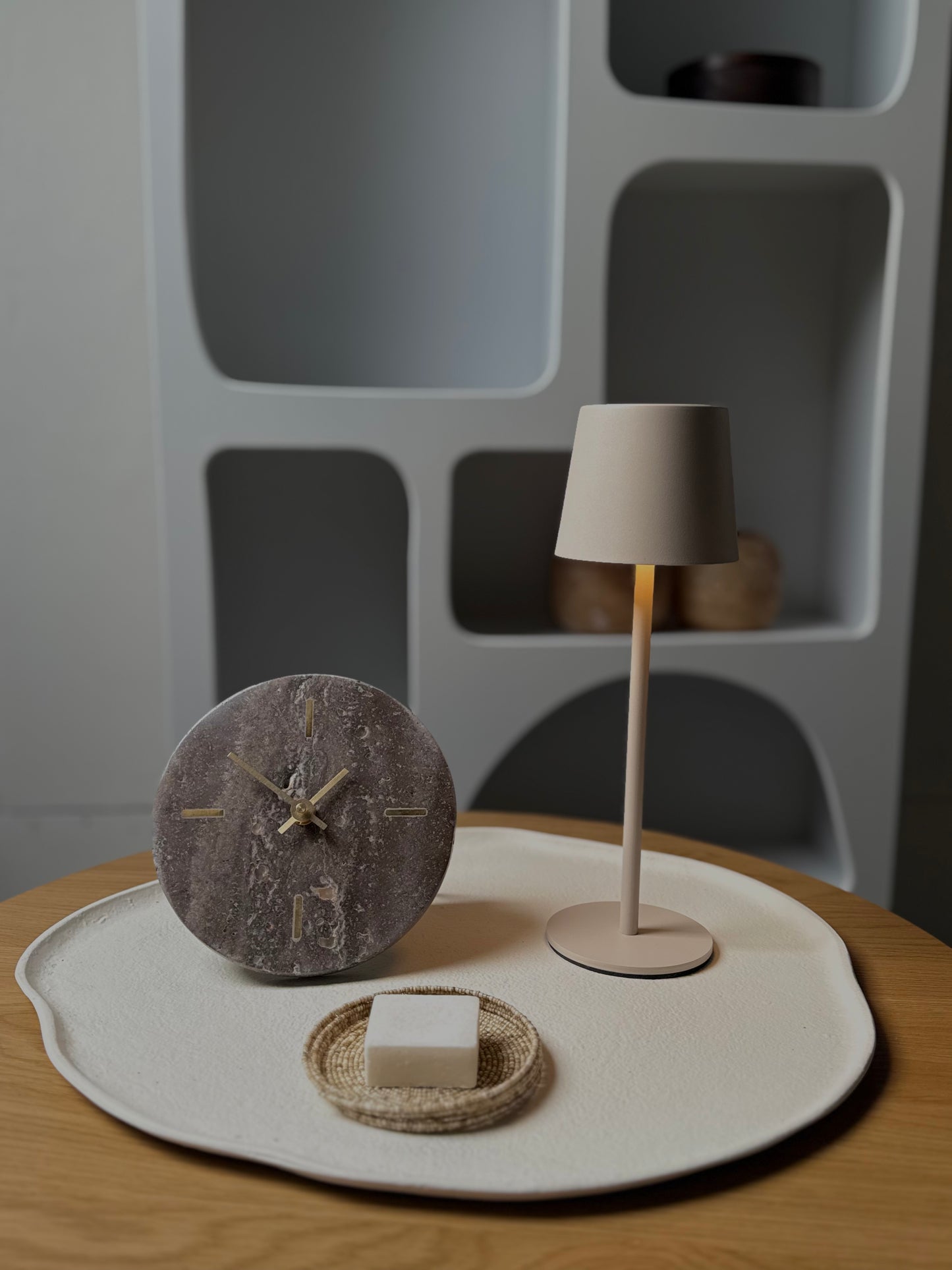 Klok Ø15 JENAY bruin travertin - Light & Living