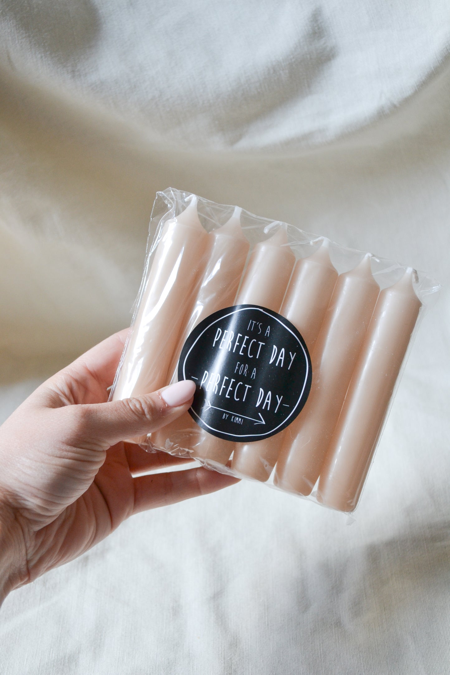 Dinerkaarsjes Apricot - set van 6