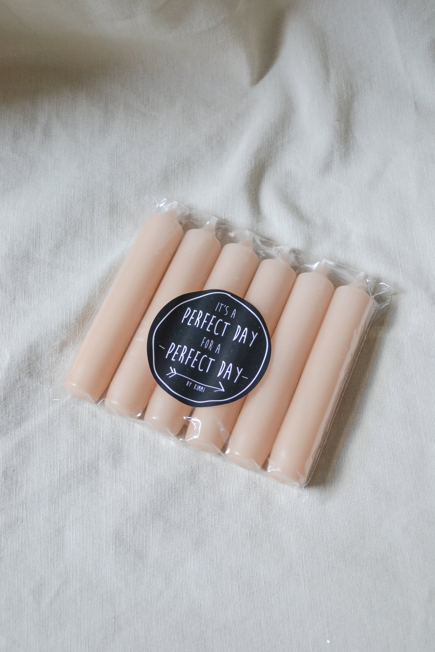 Dinerkaarsjes Apricot - set van 6
