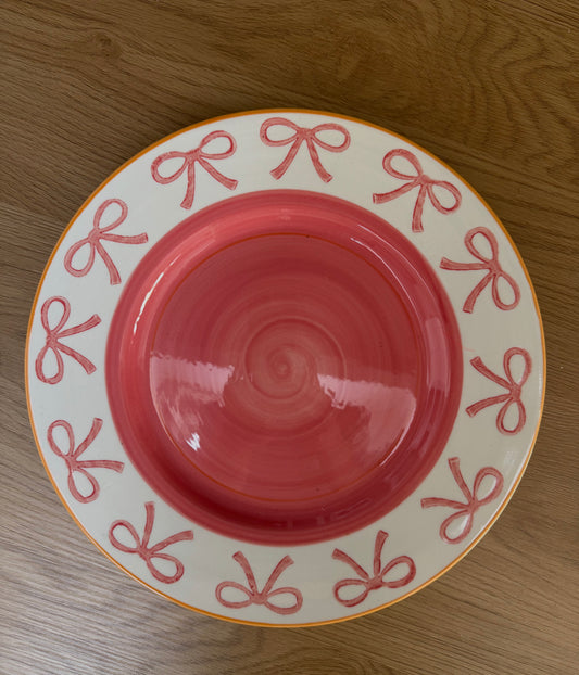 Serveerschaal met strikjes - roze 🩷